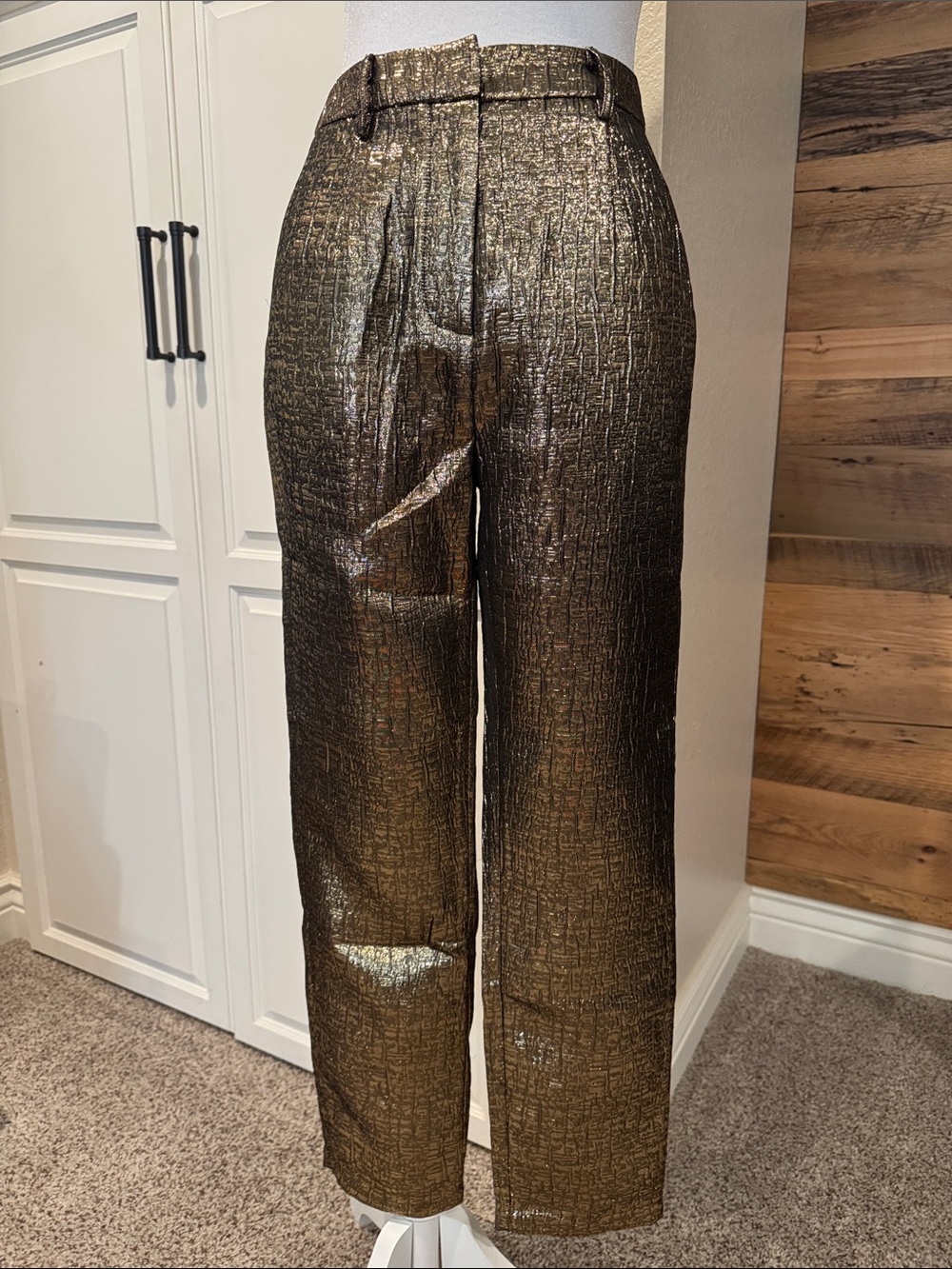 NWT Micheal Costello Waverly Black & Gold Pants